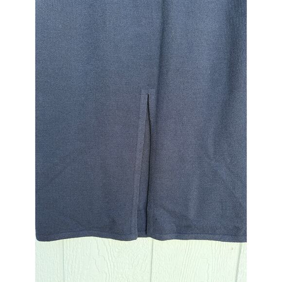 ST. JOHN classic Santana knit deep navy blue full length midi maxi stretch skirt - Picture 7 of 8
